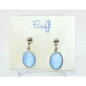 Pcraft Blue Moonglow Acrylic Cabochon Silver Tone